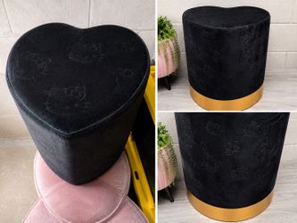 Hello Kitty Black Velvet Ottoman