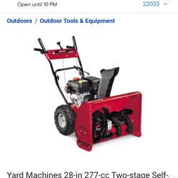 Yard  Machines Snow Blower