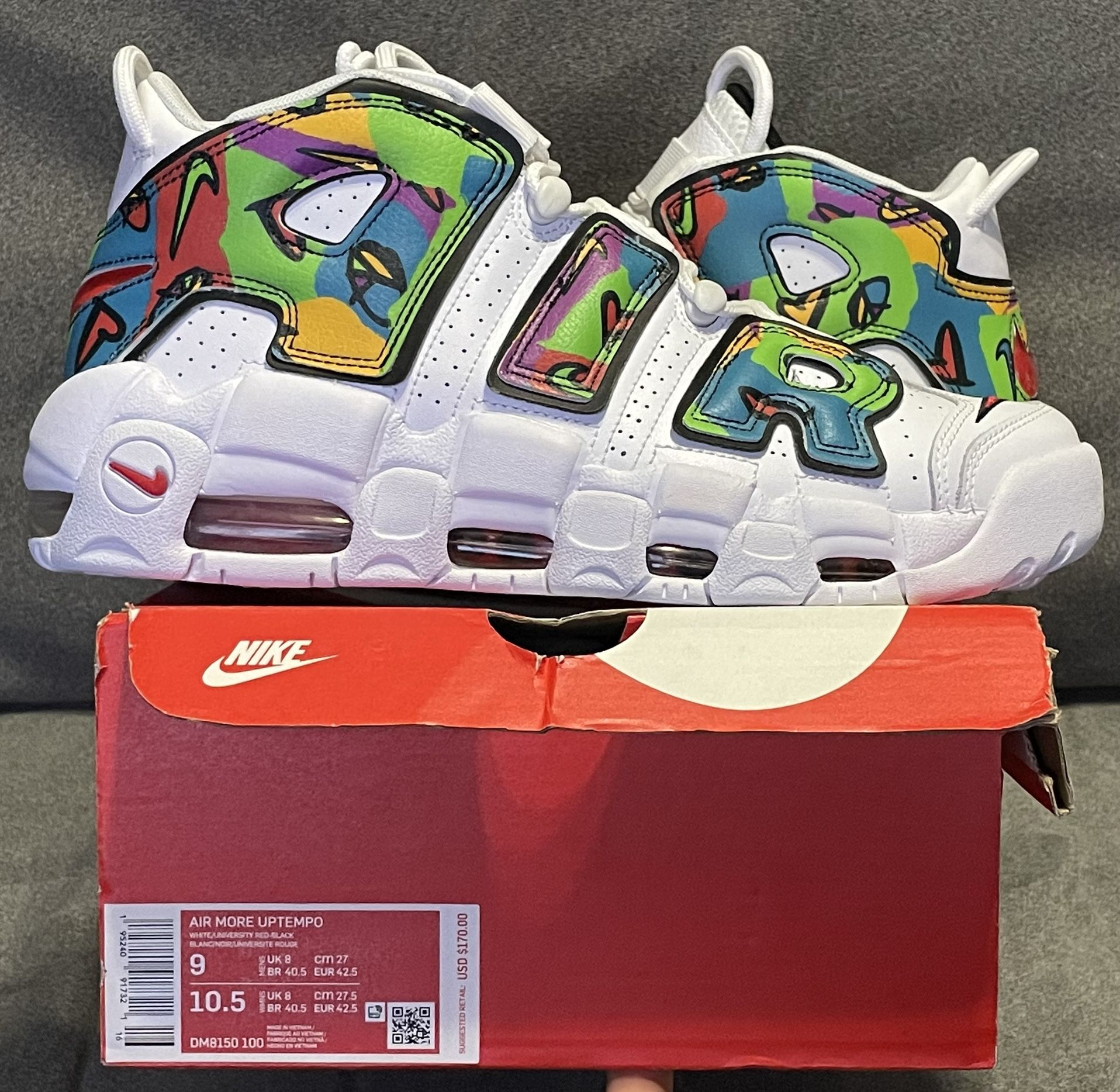 2021 Nike Air More Uptempo Peace Love Basketball DM8150 100 - Main Image