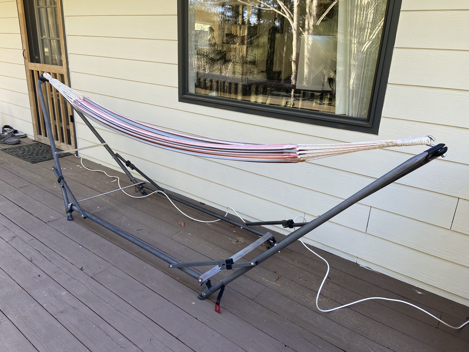 Striped Hammock With Stand