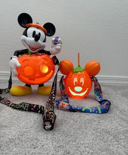 Disney Parks Mickey's Not So Scary Halloween Party Lighted Popcorn Bucket and Sipper LOT