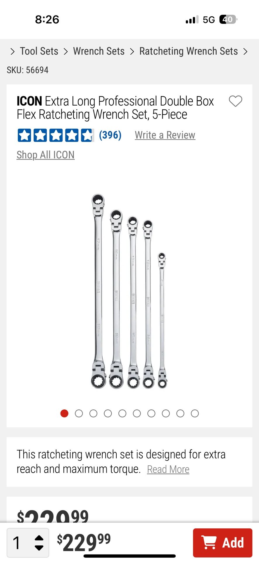 Icon Flex Ratcheting Wrench Set