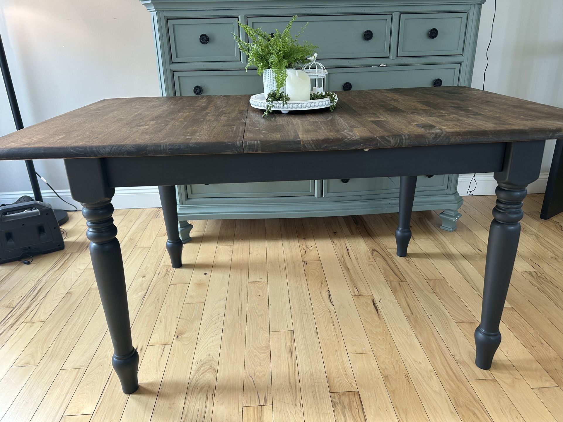 Solid Wood Farmhouse Table With Leaf