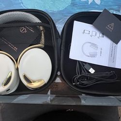 Parrot Zik Wireless Noise Cancelation Headphones - WHITE - YELLOW GOLD USED