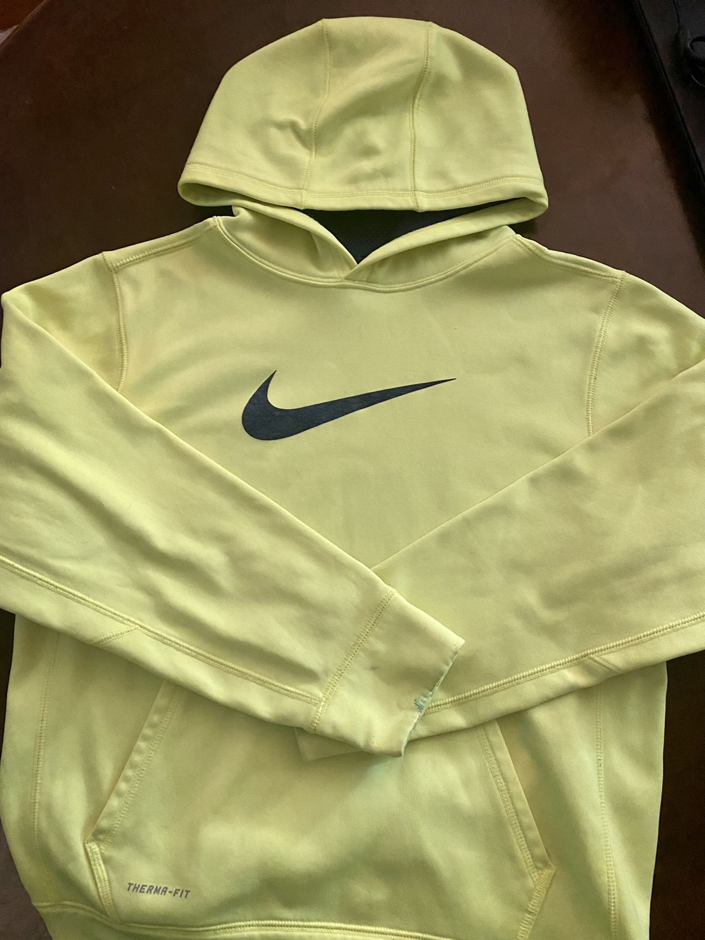 Youth XL Neon Yellow Nike Thermal Fit Hoodie