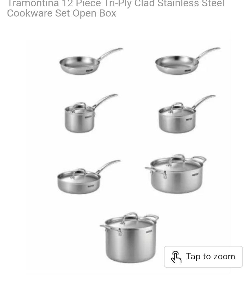 12 Piece Tramontina Stainless Steel Cookware Set Home & Garden