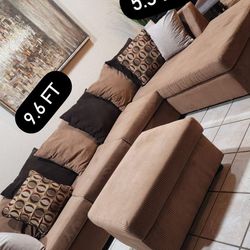 Sofa Sectional Couch With Ottoman In Good Condition FREE DELIVERY 🚚 
