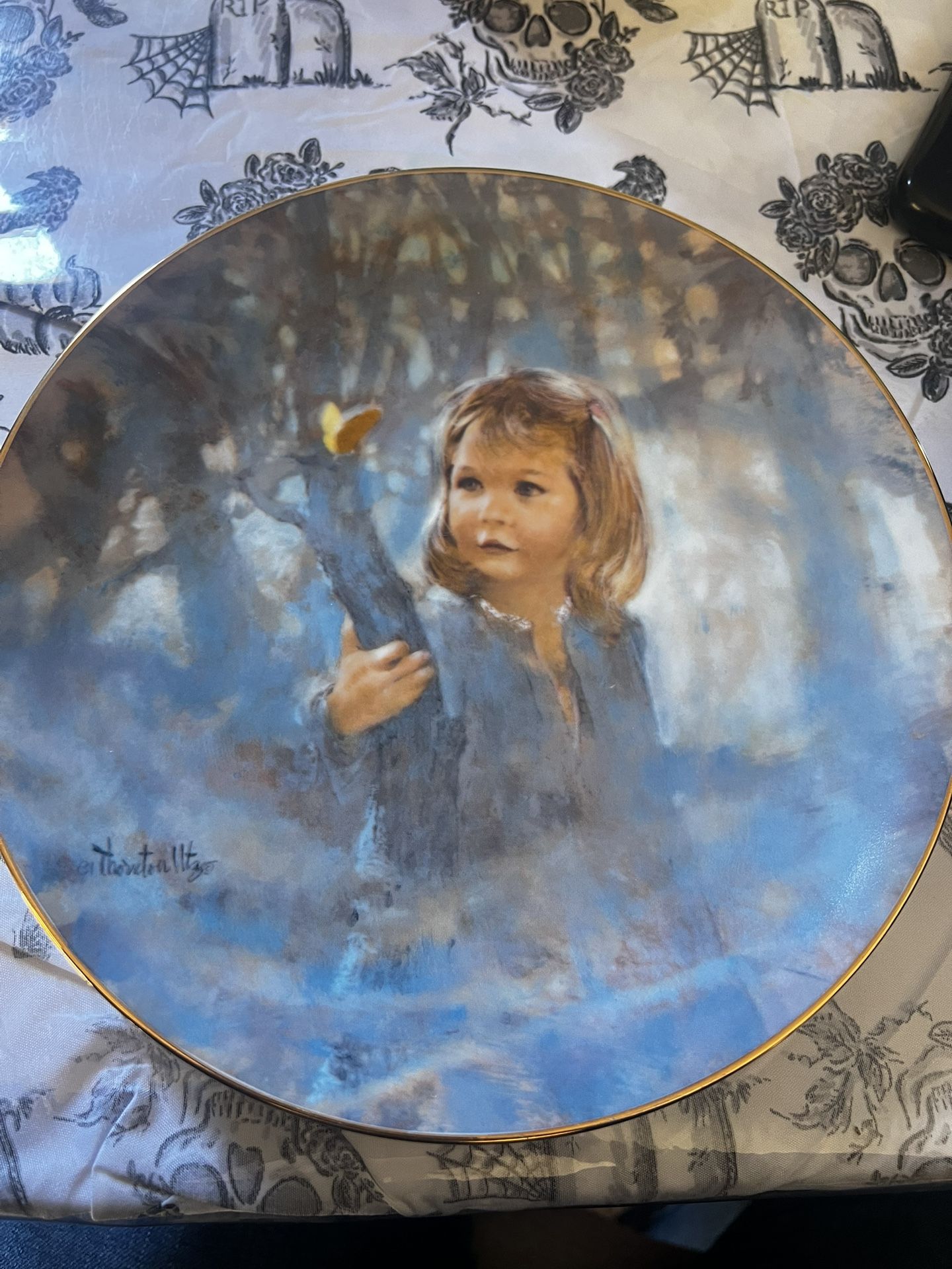 Viletta Thornton Utz 1981 Portraits of Childhood BUTTERFLY MAGIC  Ltd Ed Plate