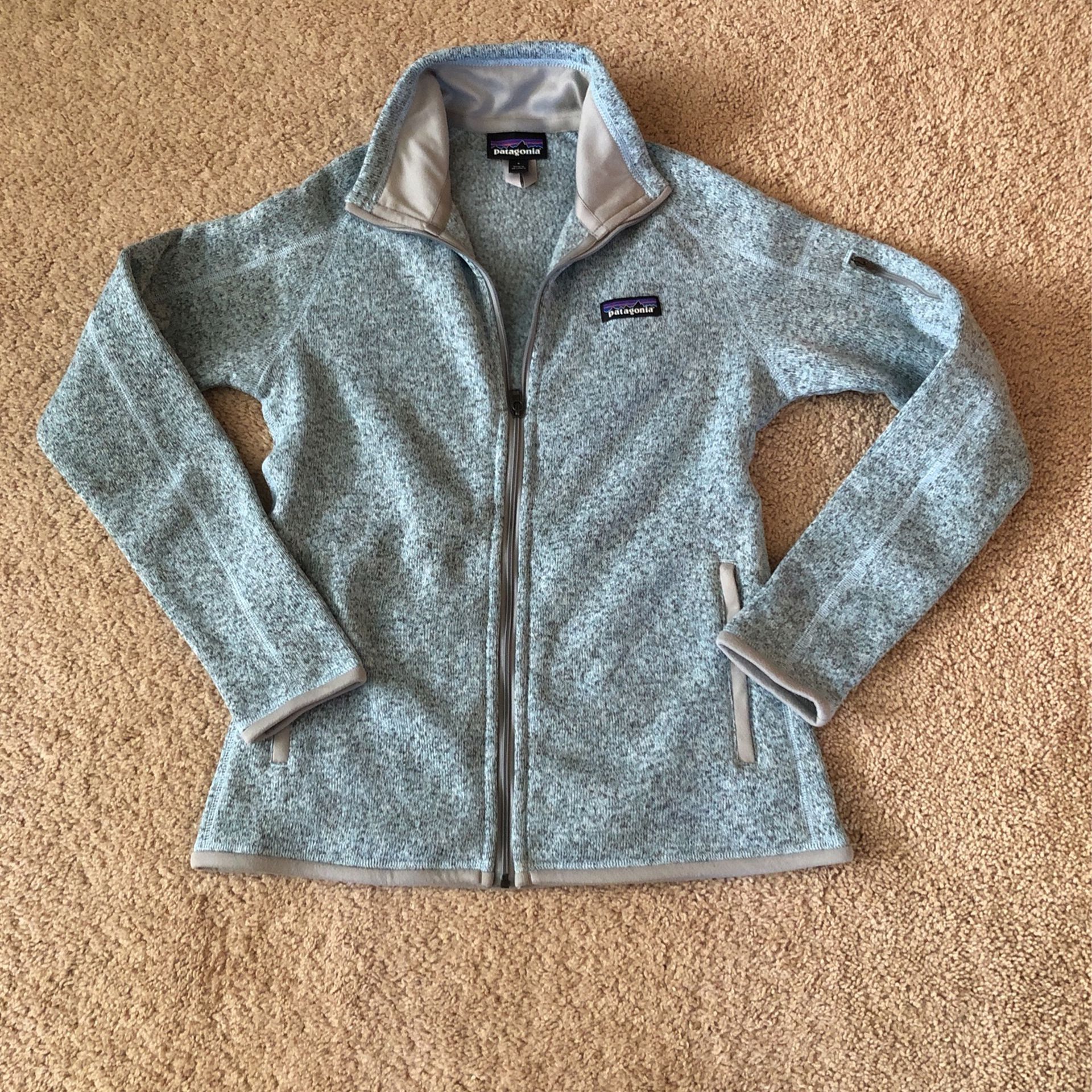 Women’s Patagonia Better Sweater Full-Zip Jacket Hawthorne Blue Gray Heathered Fleece Small