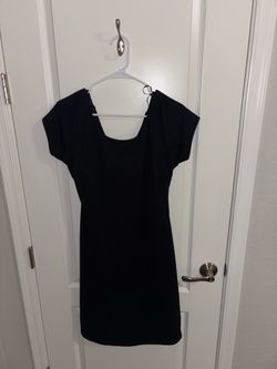 Michael Kors Black Textured Cap Sleeve Mini Dress