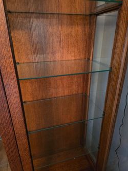 Solid Oak Curio China cabinet