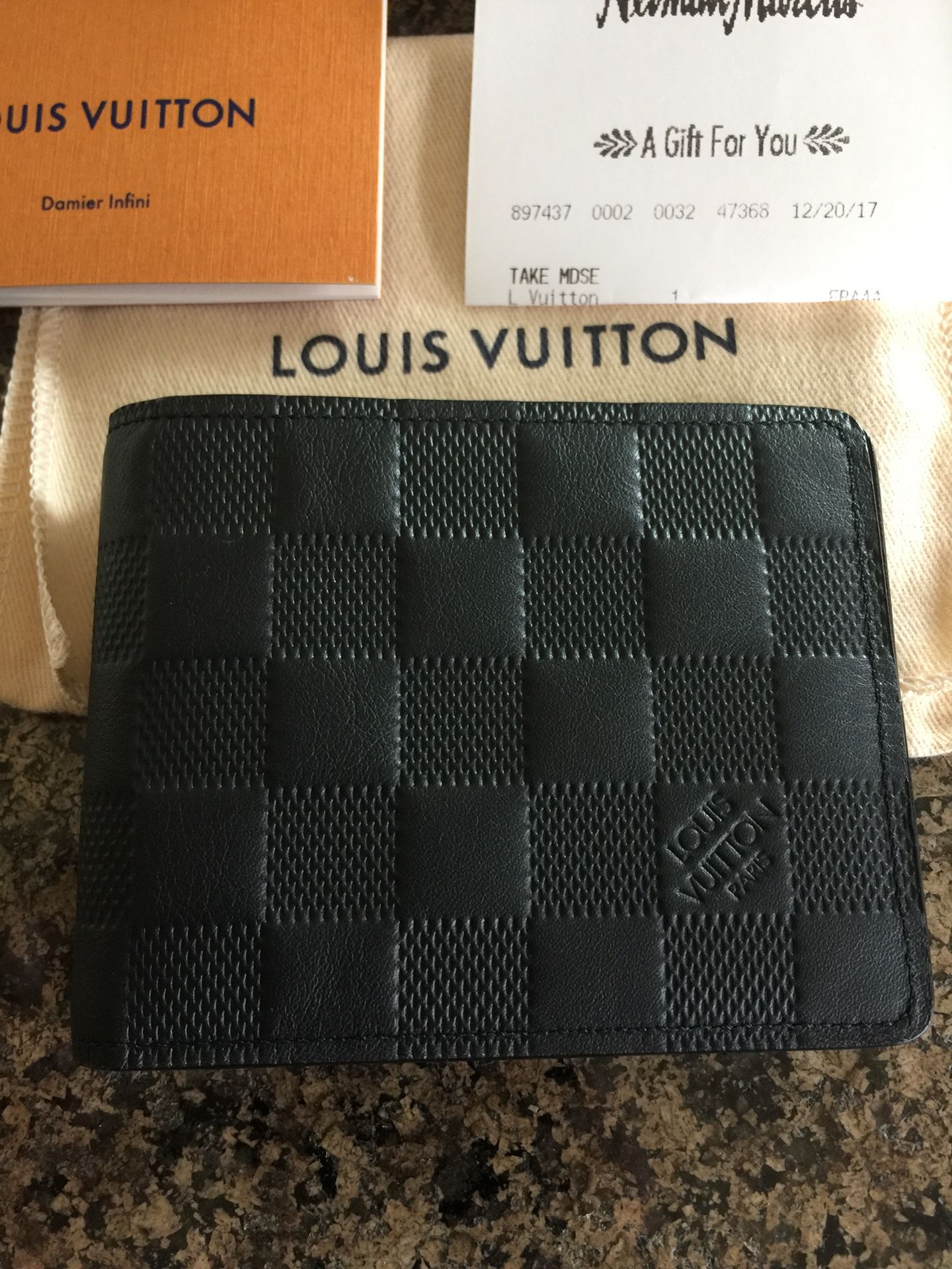 Slender Wallet - Luxury Damier Infini Leather Black
