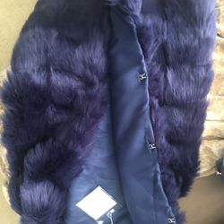 Blue Fur Vest $10 New With Tags 