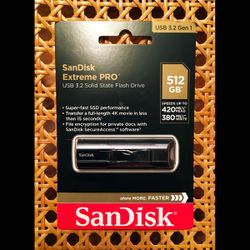 512 GB SanDisk Extreme PRO Flash Drive (USB 3.2)