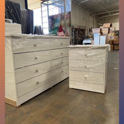 Dresser/ Eight drawers dresser and nightstand