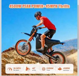 HAPPYRUN G300 SE Mini Electric Dirt Bike Teens Adults Electric Bike with Mid-Drive 48V 26AH Removable Battery with Hydraulic Brakes (26AH Dirt Bike