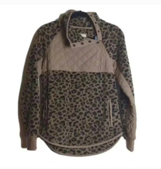 Abercrombie & Fitch Quilted Fleece Pullover 1/4 Snap Sweater Size XS