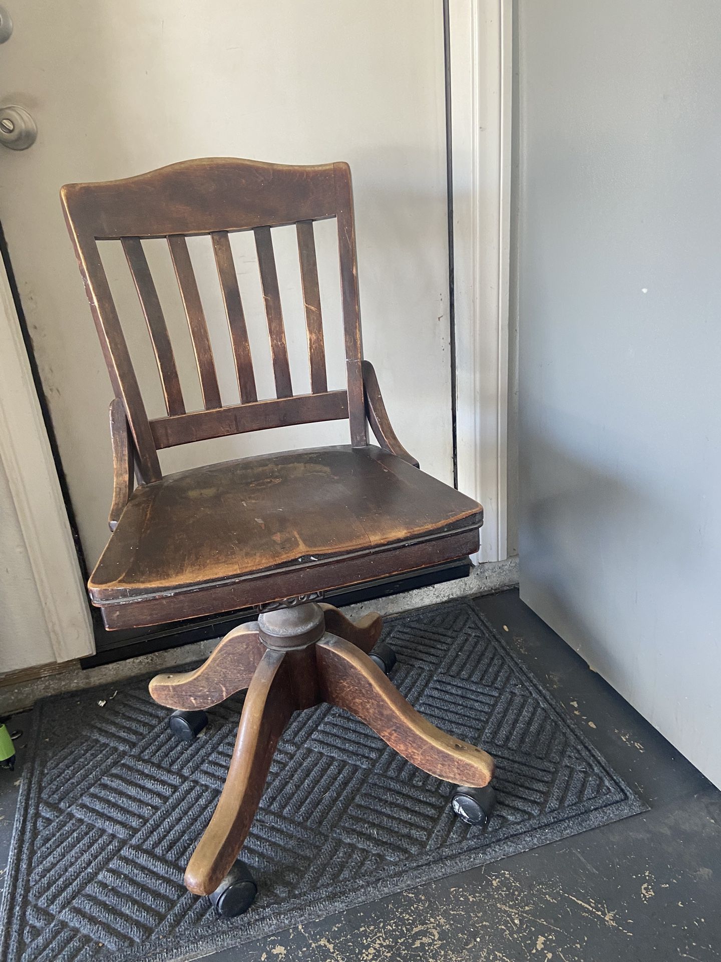 Antique Wood Desk Chair