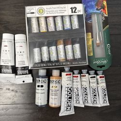 12 Pc Acrylic Paint Set/golden Paint /paint Brushes