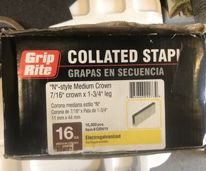 Grip Rite - 7/16 x 1-3/4 in. 16-Gauge Electrogalvanized N-Style Medium Crown Staples Approximately 6100 Staples
