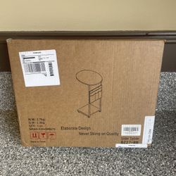 NEW in Box C-Shaped Side Table / End Table / Food Table