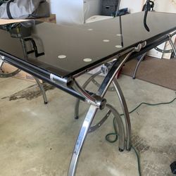 Black Glass Desk Set Of 2