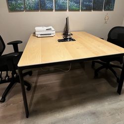 IKEA Bekant/ CONFERENCE TABLE with stained oak veneer top and black legs