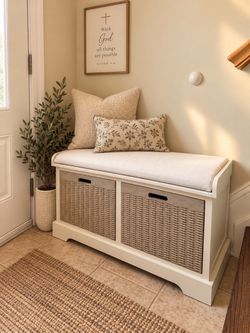 Storage Bench – 2 Wicker Drawers