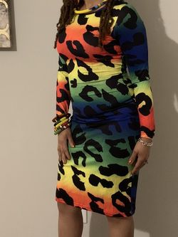 Rainbow Leopard Dress