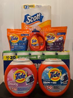 BUNDLE (LAUNDRY DETERGENT, PAPER TOWELS & TOILET PAPER)