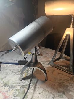 Space age custom made aluminum desk lamp