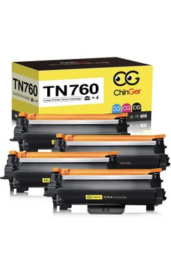 8 Black Chinger Toner Cartridge Replacement for Brother TN760 TN730 