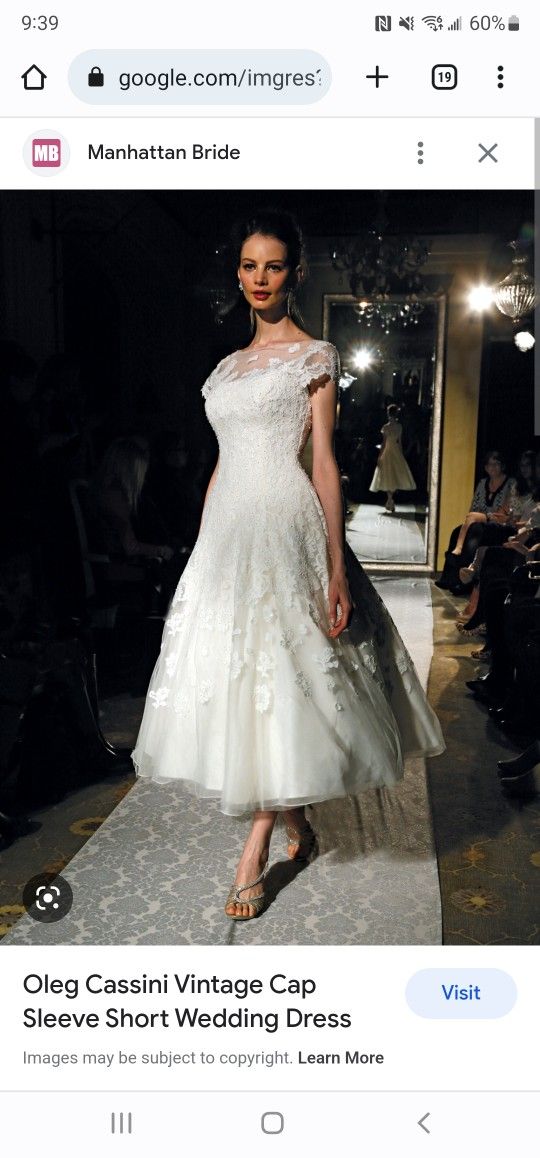 New Vintage Tea Length Wedding Dress