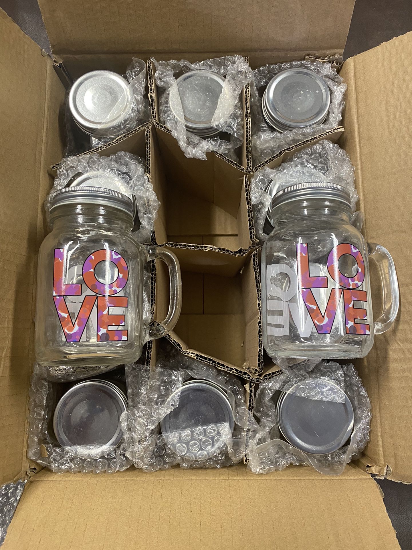 LOVE Mason Jars 12-Pack Cases 