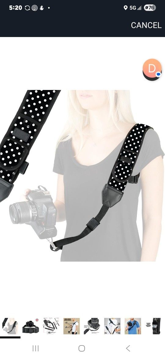 Adjustable Neoprene, Safety Tether, Accessory Pocket, DSLR Strap Quick Release - Compatible with Canon, Nikon, Sony and More DSLR Mirrorless Cameras (