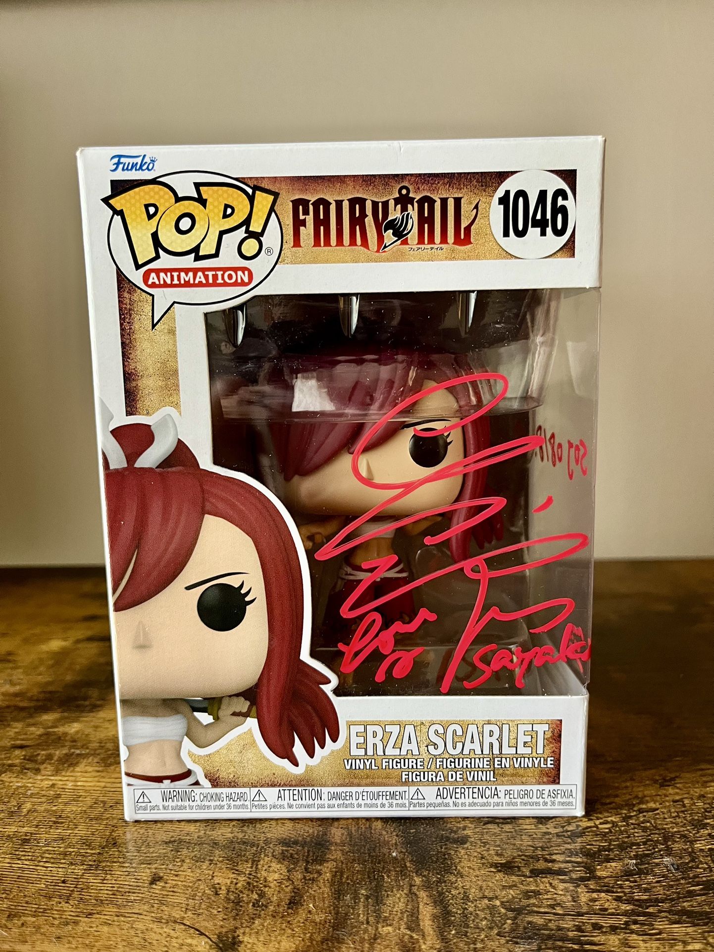 Erza Scarlet Funko autographed by Japanese Voice Actress