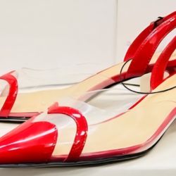 Women's Eleanor Heart Slingback Heels - A New Day™ Red