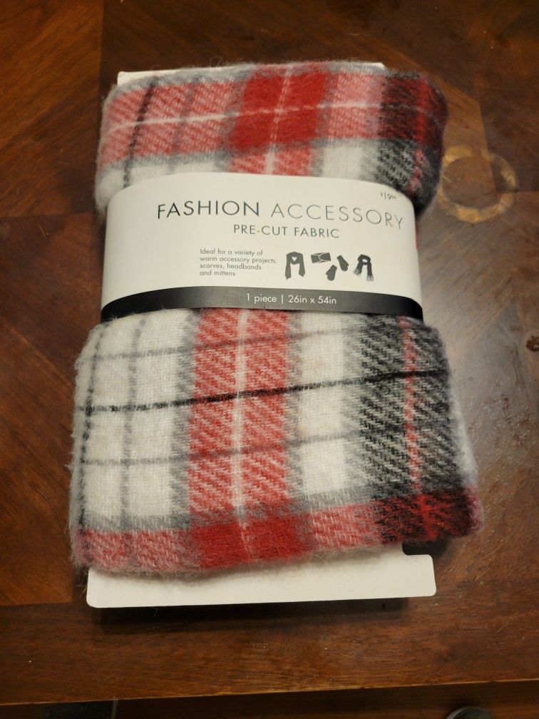 Fashion Accessory Red and Black Plaid Fabric