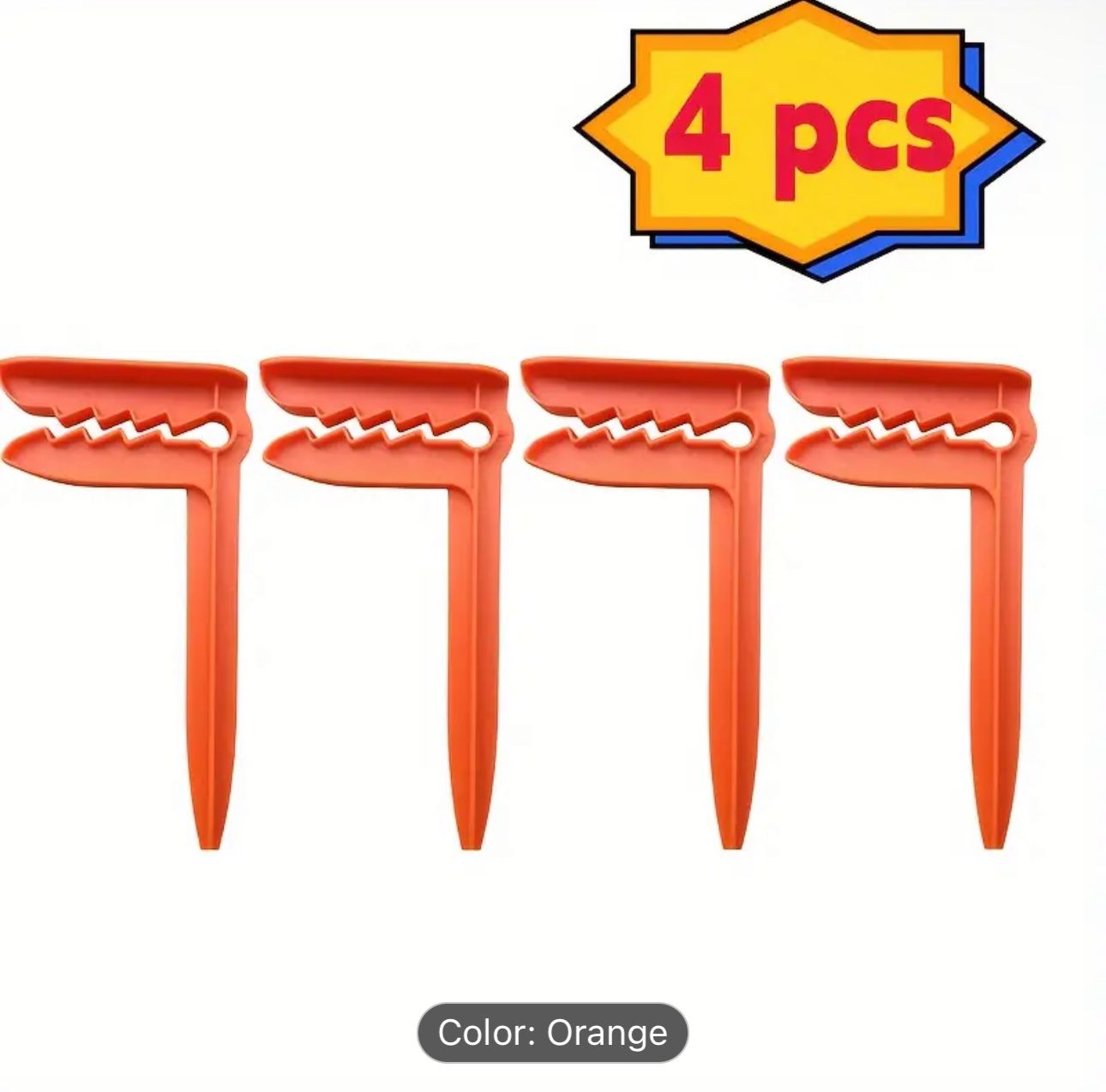 4pcs Orange Beach Towel Clips, Plastic Secure Clamp Holder For Beach & Camping, Multi-Functional Towel & Picnic Mat Holders, Wind-Resistant Outdoor Ac