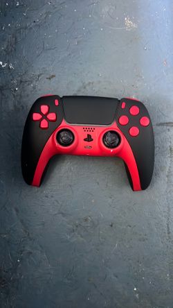 PS5 custom red and black controller