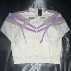NWT Diadora Track Jacket Mill City Whisper White Size US M Made in Italy Unisex