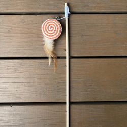 Interactive Cat Wand Toy With Feather And Bell - Brand New