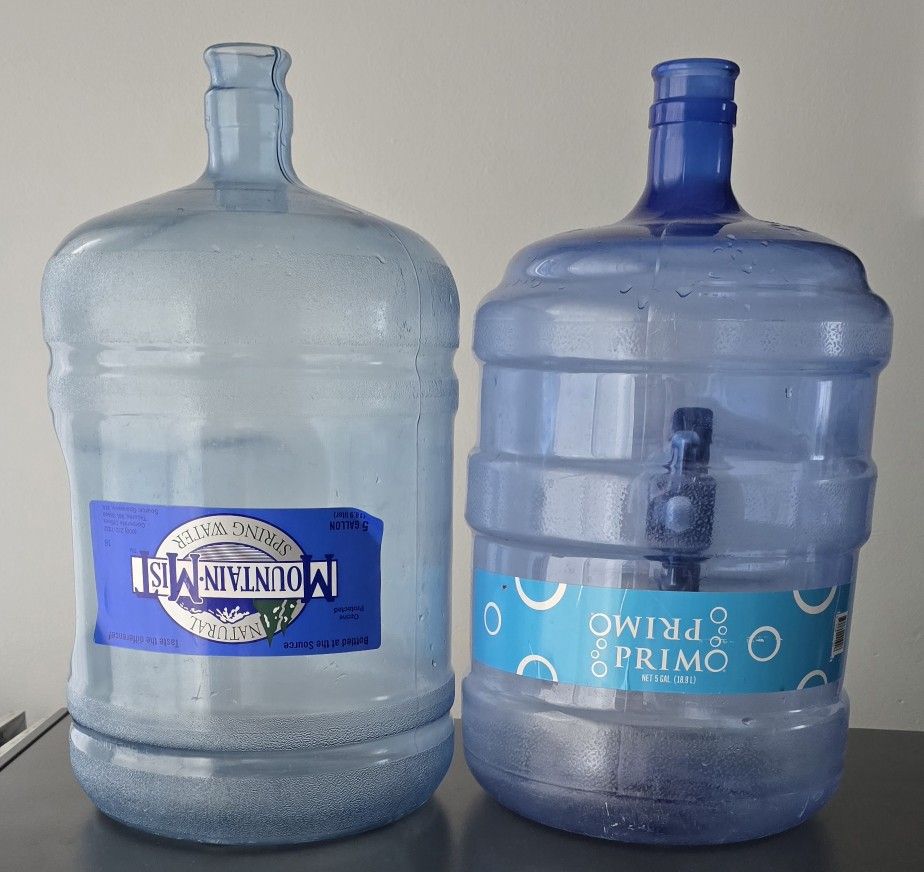 2 Water Bottles 5 Gallons Used