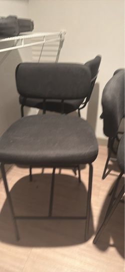 Black Fabric Office Chairs Set of 4