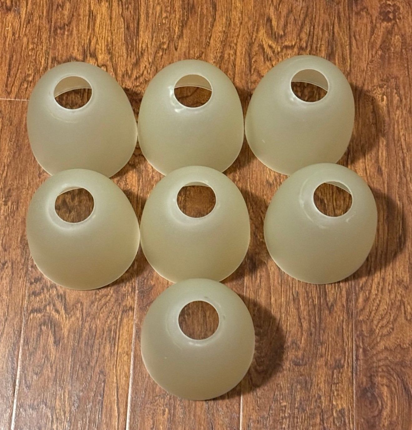 Set of 6, Antique White Glass Shade Light Covers