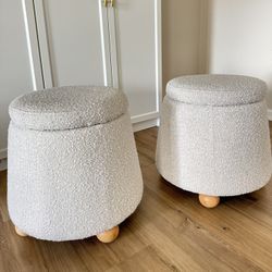 Boucle Ottomans With Storage 