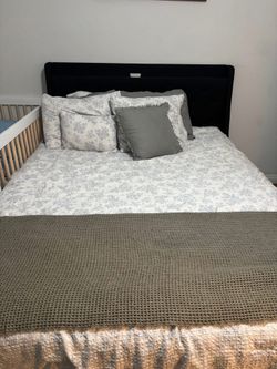 Queen bed frame and mattress