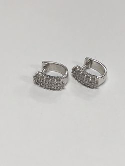 14k White Gold Diamond Earrings 4.2 Grams