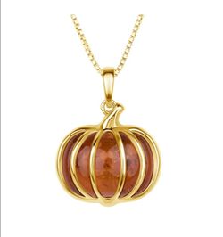 Adorable Pumpkin Amber Silver Pendant and Earrings