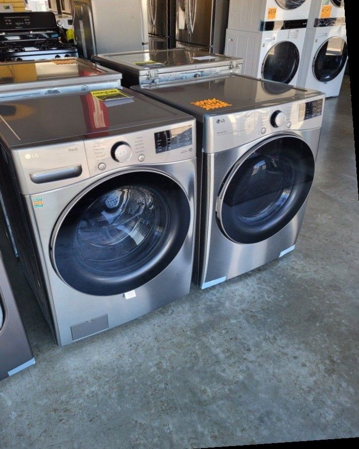 LG ThinQ Front Load Washer 4.5 Cubic Feet Dryer 7.4 Cubic Feet EK for